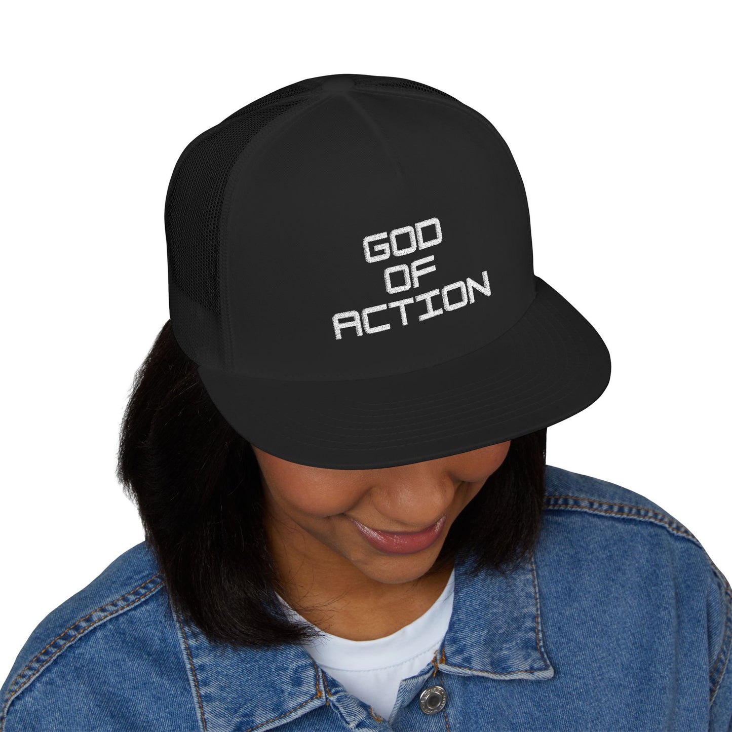 God of Action Trucker Embroidered