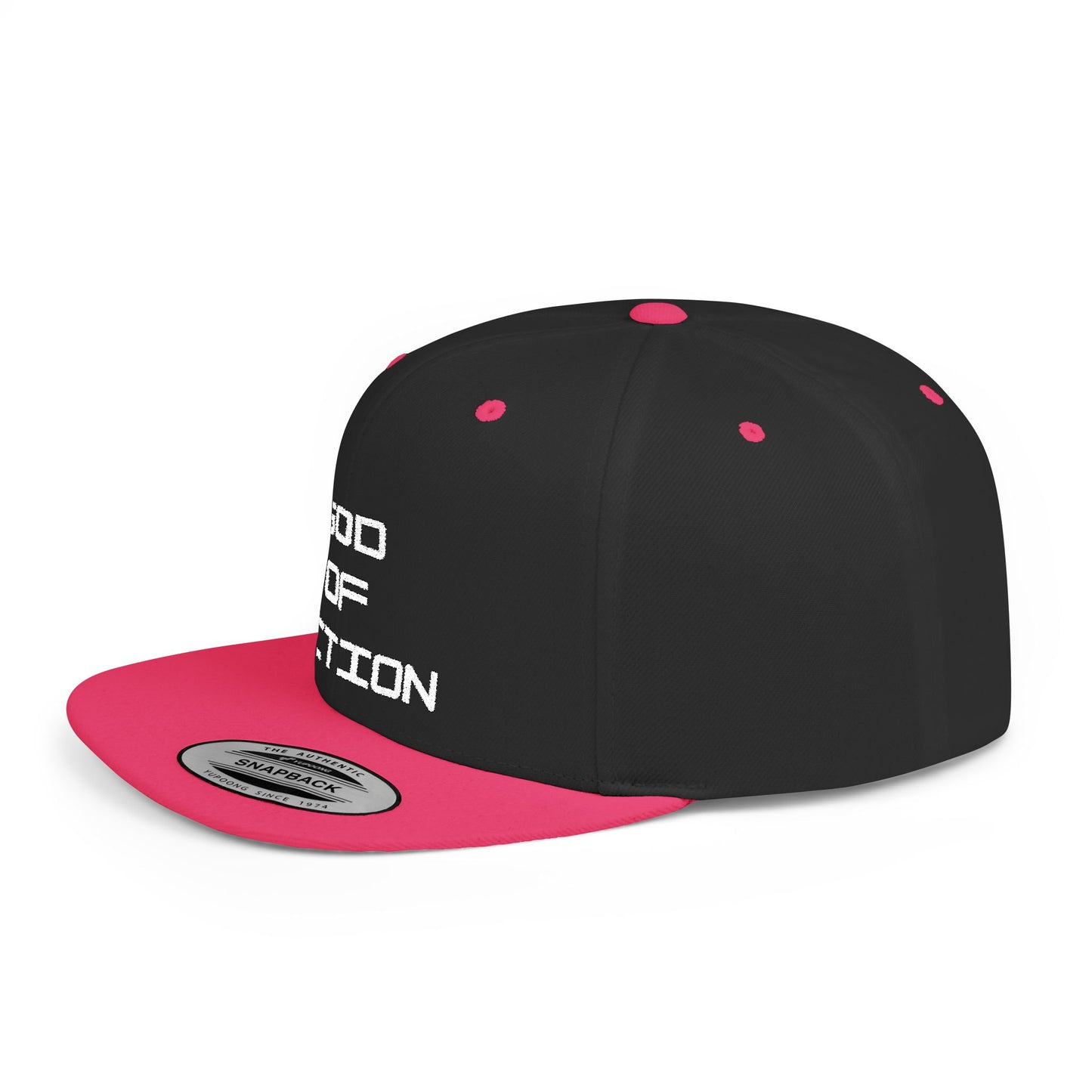GOD of Action Flat Bill Snapback — Bold Streetwear Trucker Cap