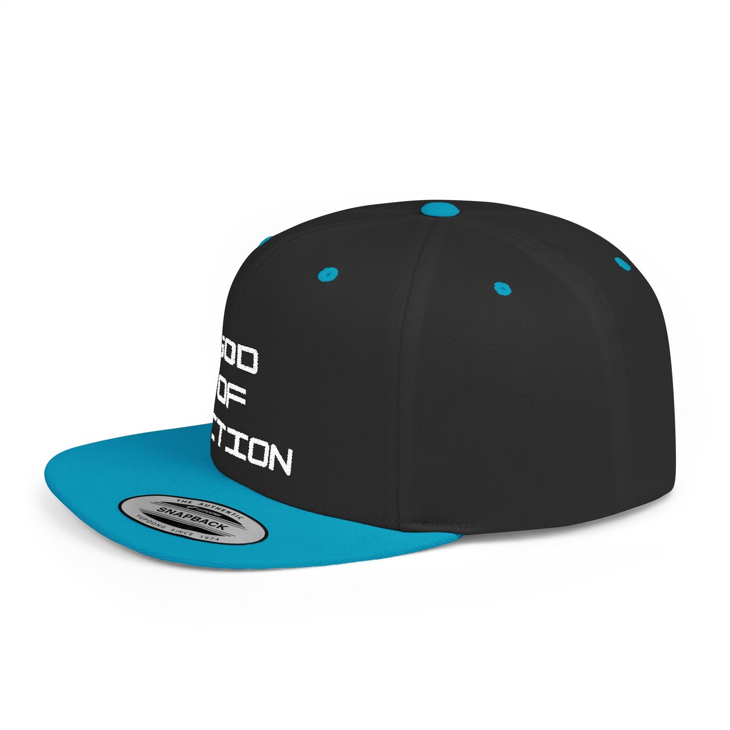 GOD of Action Flat Bill Snapback — Bold Streetwear Trucker Cap