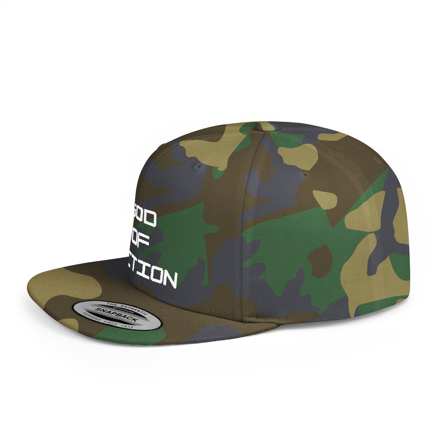 GOD of Action Flat Bill Snapback — Bold Streetwear Trucker Cap