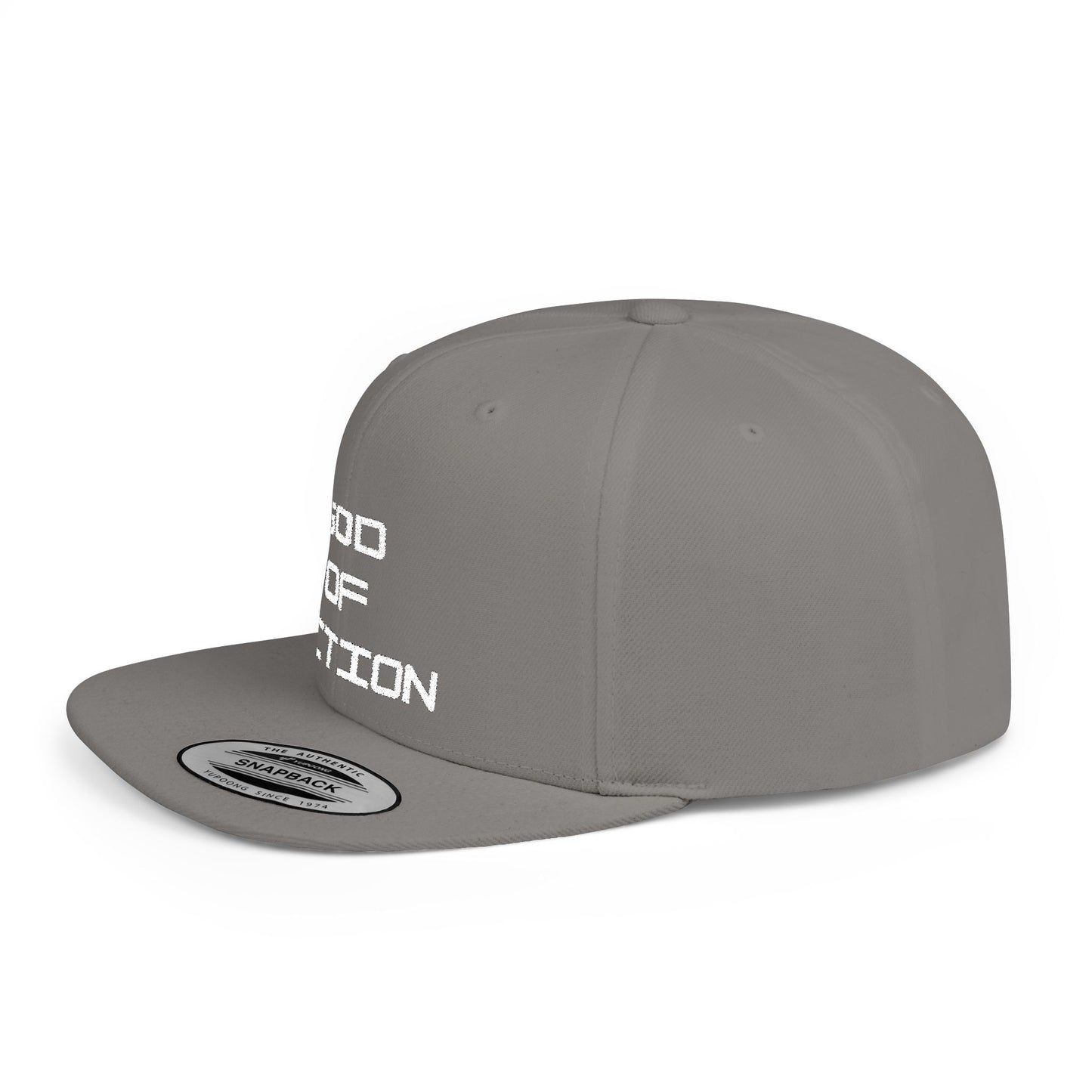 GOD of Action Flat Bill Snapback — Bold Streetwear Trucker Cap
