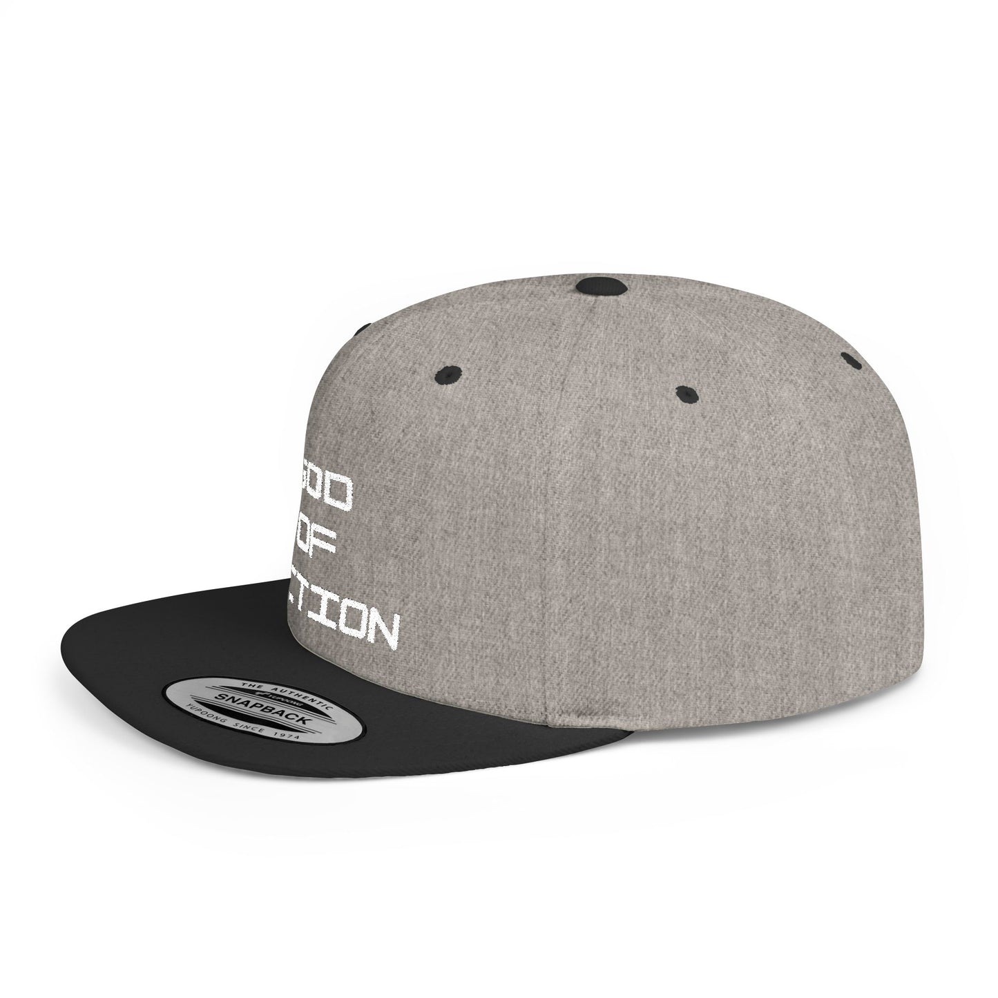 GOD of Action Flat Bill Snapback — Bold Streetwear Trucker Cap