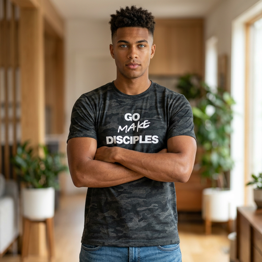 Go Make Disciples — 'In Idaho As It Is In Heaven'  - Black Camo T‑Shirt