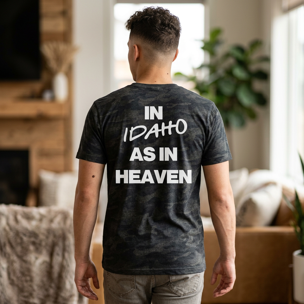 Go Make Disciples — 'In Idaho As It Is In Heaven'  - Black Camo T‑Shirt