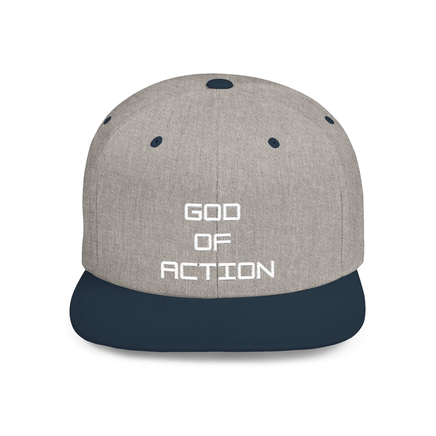 GOD of Action Flat Bill Snapback — Bold Streetwear Trucker Cap