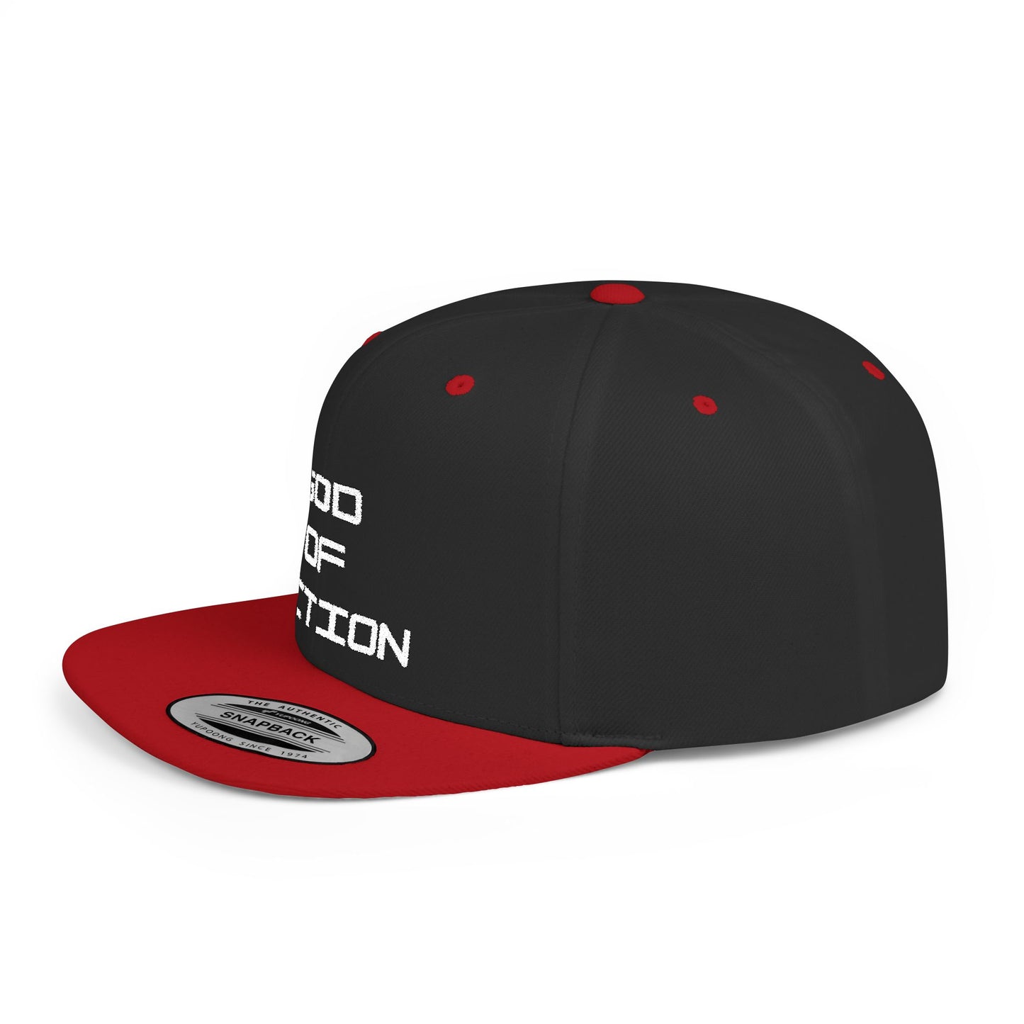 GOD of Action Flat Bill Snapback — Bold Streetwear Trucker Cap